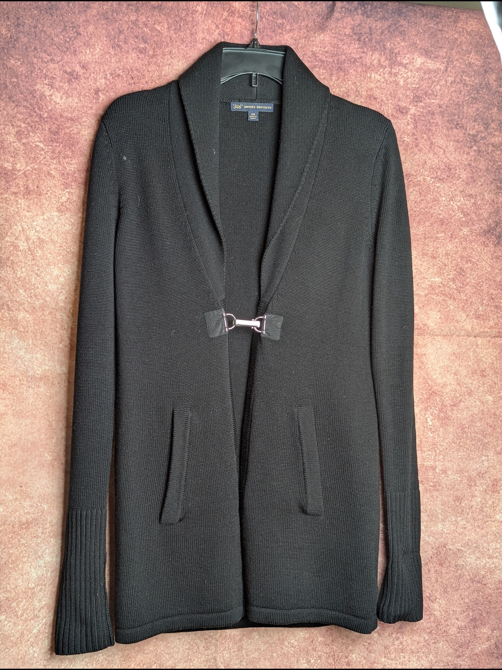 Brooks Brothers 346 Merino Wool Horsebit Cardigan Black XS